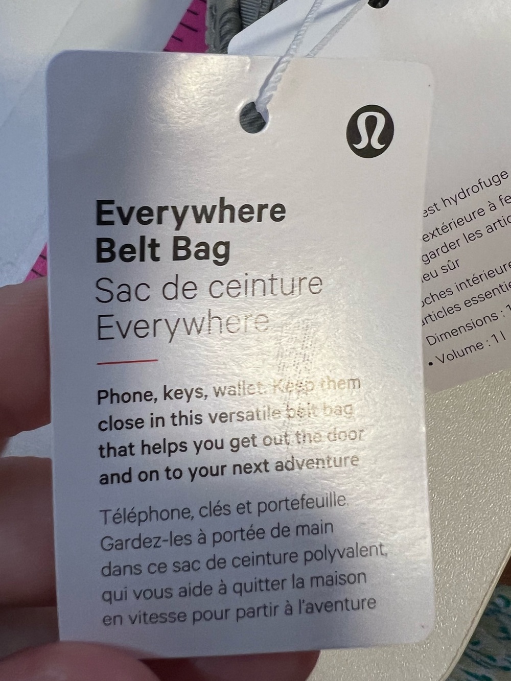 #750 NWT Lululemon Everywhere Belt Bag 1L White Granite Medium Light Grey Crossb - Picture 6 of 8